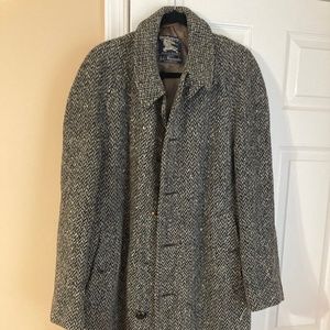 Burberry Vintage Irish Tweed Trench Coat Overcoat Jacket Men’s Size 38